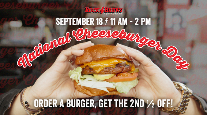 Rock and Brews Cheeseburger
