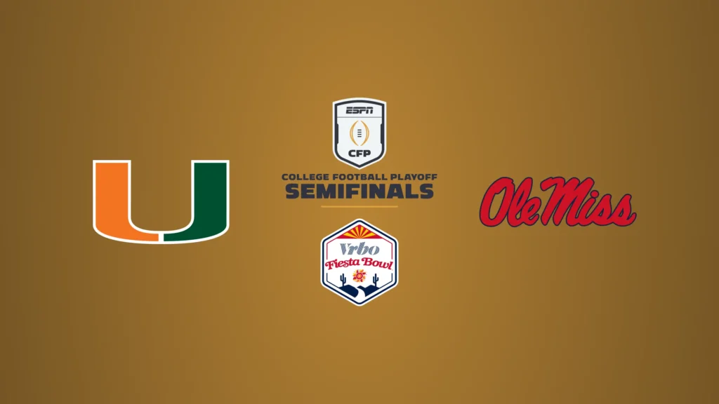 CFP: VRBO Fiesta Bowl: #10 Miami vs. #6 Ole Miss at Cosm